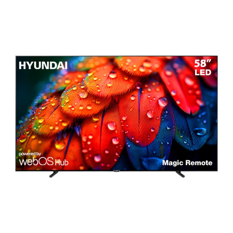 شاشة هيونداي 58 بوصه سمارت بتقنية LED 4K WebOS بدون أطار