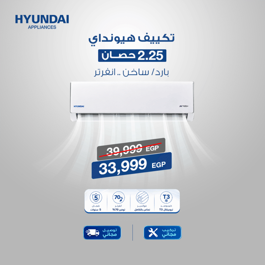Hyundai Split Air Conditioner 2.25 HP Cooling & Heating Inverter